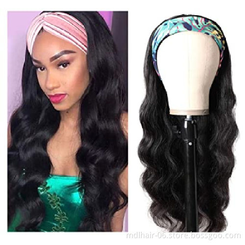 Indian Hair Wholesale 100% Virgin Human Hair Headband Wigs Body Wave Human Hair Wigs